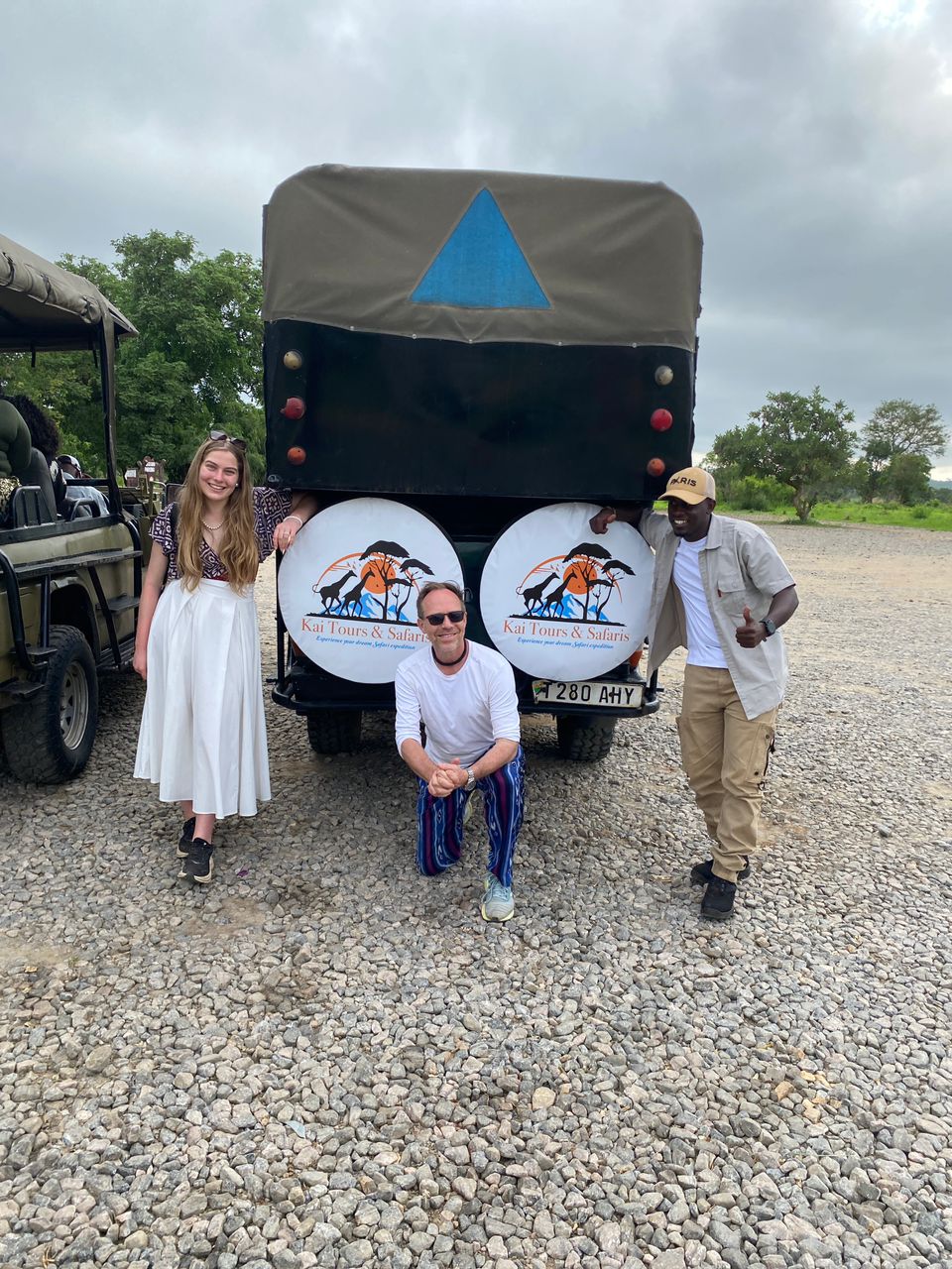 Posing infront of Mikumi entrance gate