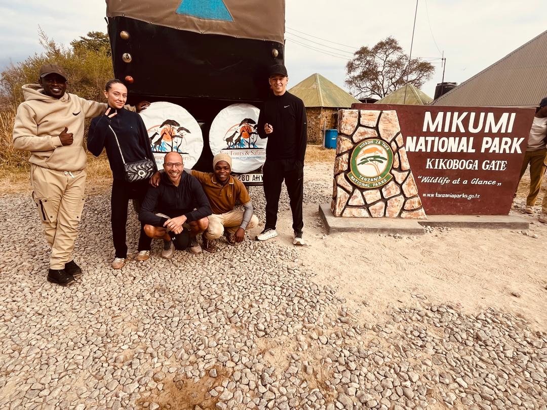 Kai Tours and Safaris group at the Mikumi National Park Kikoboga Gate