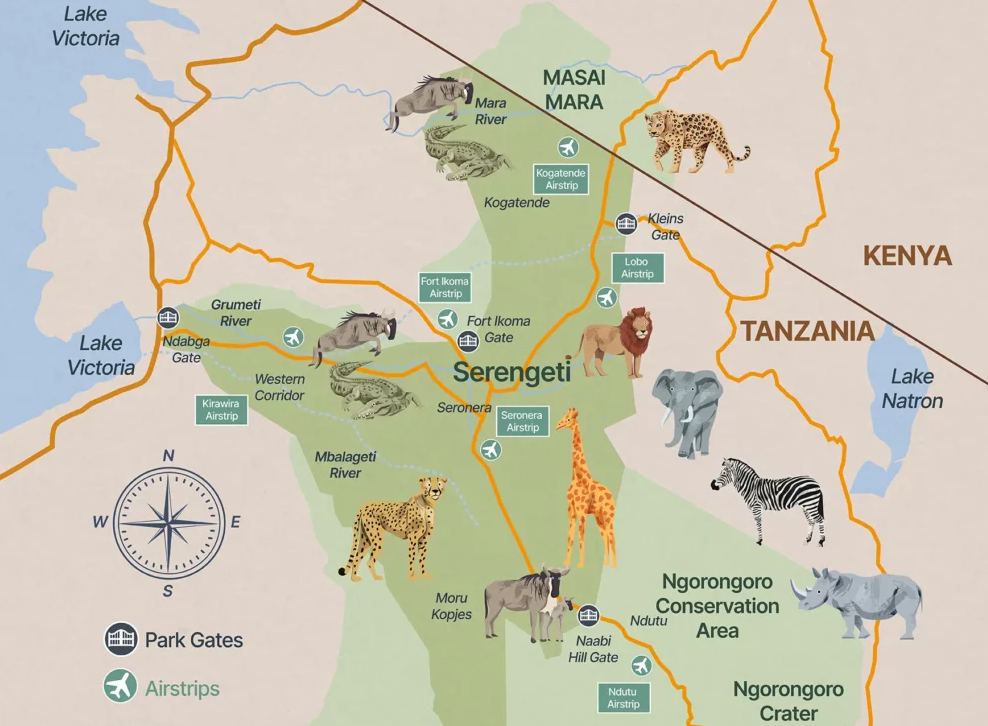 map of Serengeti